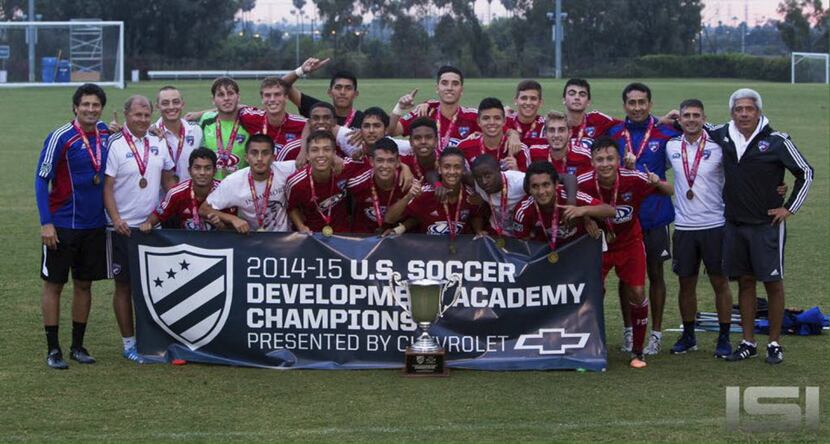 Sub-16 FC Dallas soccer team.  2014-15 U.S. Soccer Development Academy Champions....