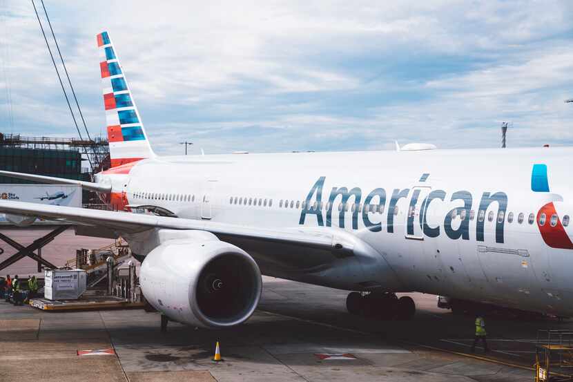An American Airlines Boeing 777 at London's Heathrow Airport.