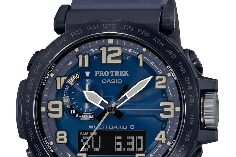 Casio Men's Pro Trek Solar Powered Triple Sensor Watch, Blue