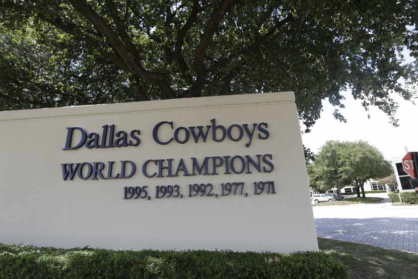 A sign marks the entrance to the Dallas Cowboys' current headquarters at Valley Ranch in...