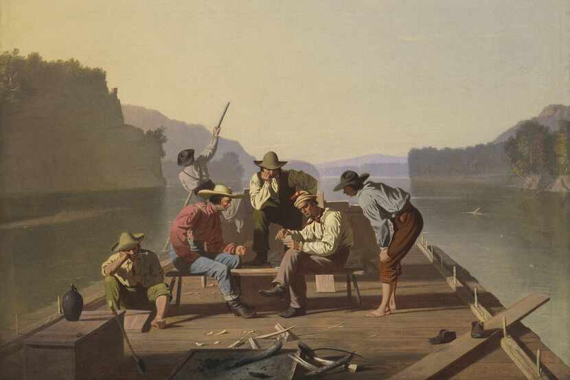 Raftsmen Playing Cards, 1847, George Caleb Bingham (1811-1879) oil on canvas, Saint Louis...