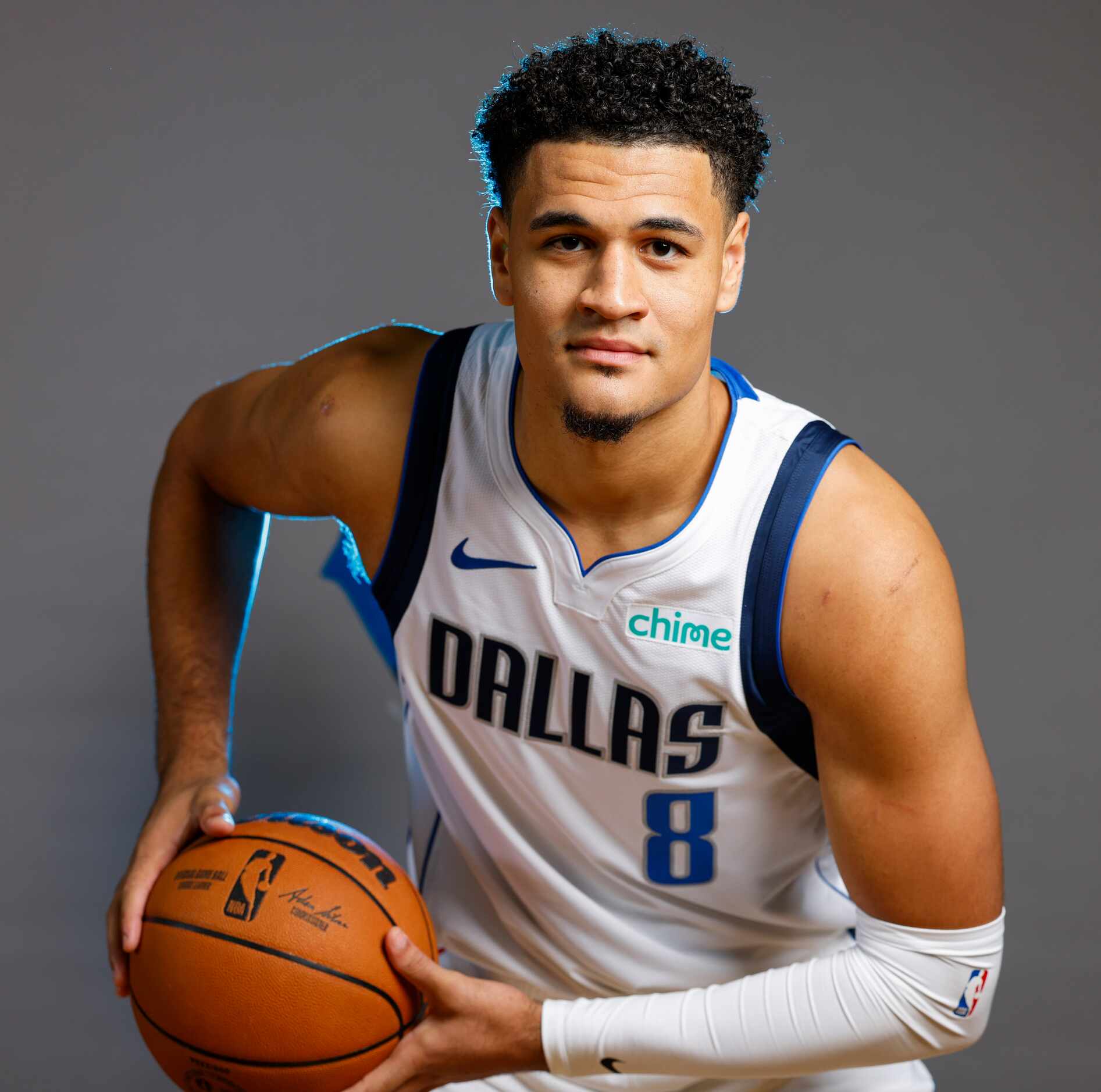 Dallas Mavericks’ Josh Green poses for a photo during the media day on Friday, Sept. 29,...