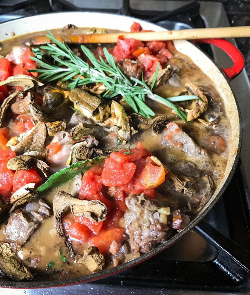 Lamb bolognese cooking