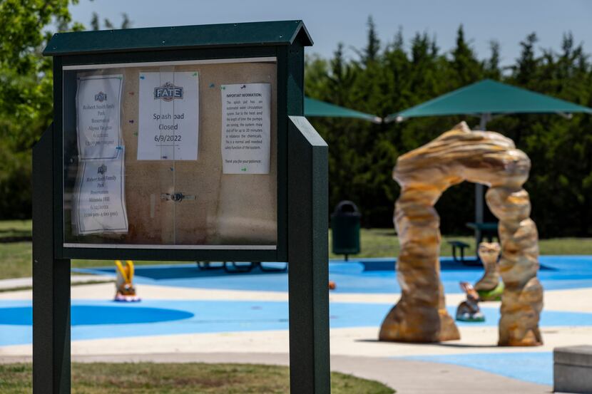 Several children became ill after playing at a splash pad at Robert Smith Family Park in...