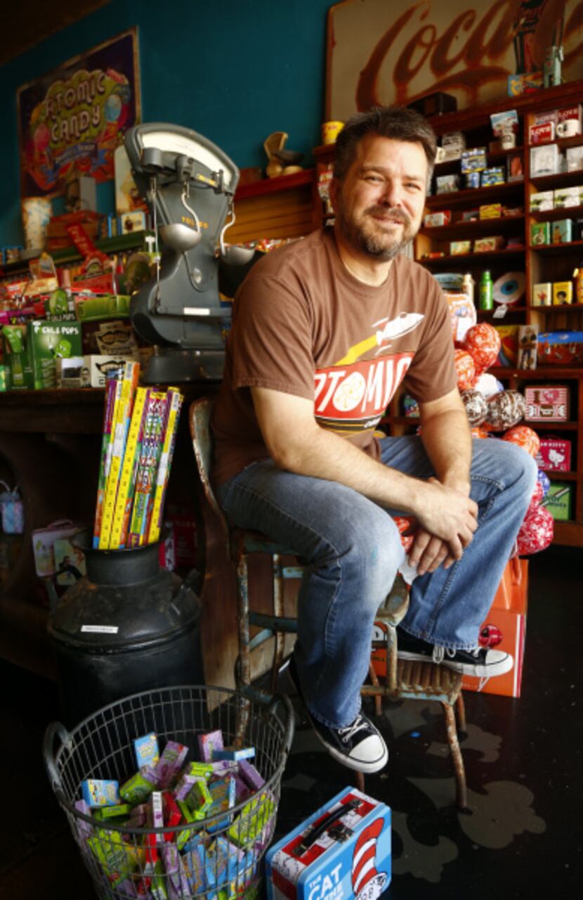Atomic Candy owner Tim Loyd opened his store at 105 W. Hickory St. in Denton earlier this year.