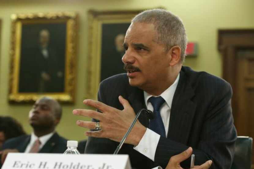 
Eric Holder testifies during a House Appropriations subcommittee hearing.
