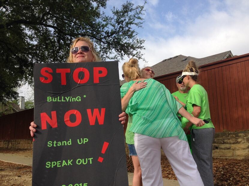  Tami Turner of McKinney rallied with others against bullying outside McKinney Boyd High...