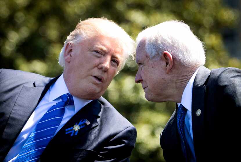 Attorney General Jeff Sessions (right) was one of several advisers who pushed President...