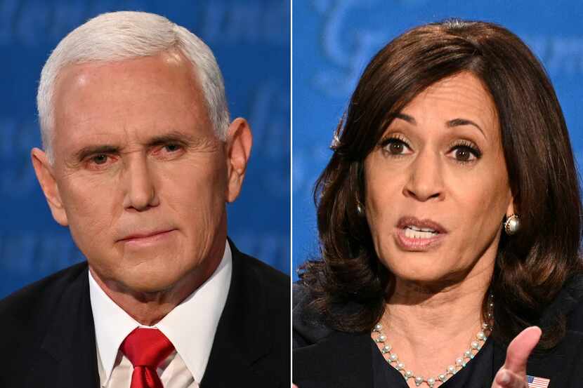 Vice President Mike Pence and Sen. Kamala Harris during the vice presidential debate in...