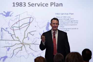 DART executive director Gary Thomas discusses the proposed Cotton  Belt rail line with...