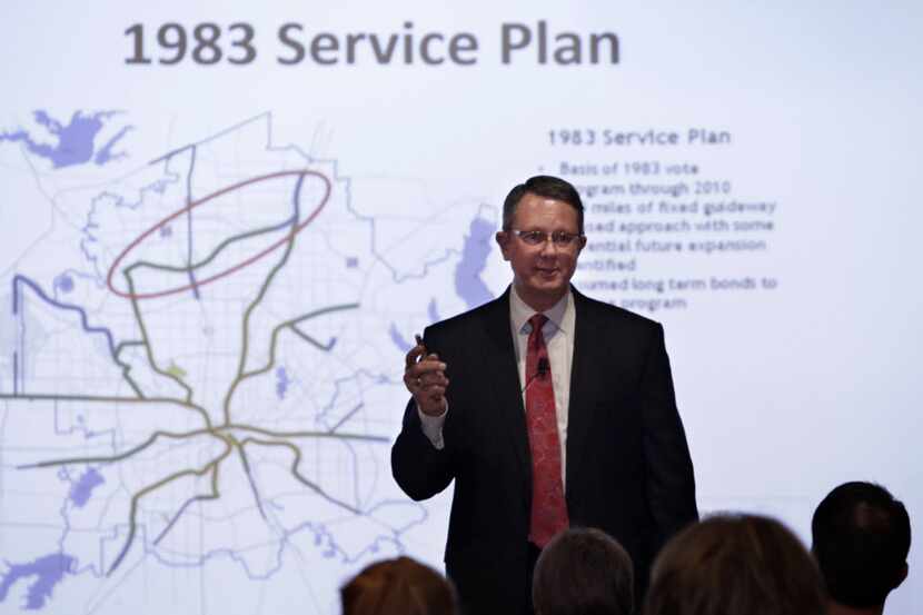 DART executive director Gary Thomas discusses the proposed Cotton  Belt rail line with...