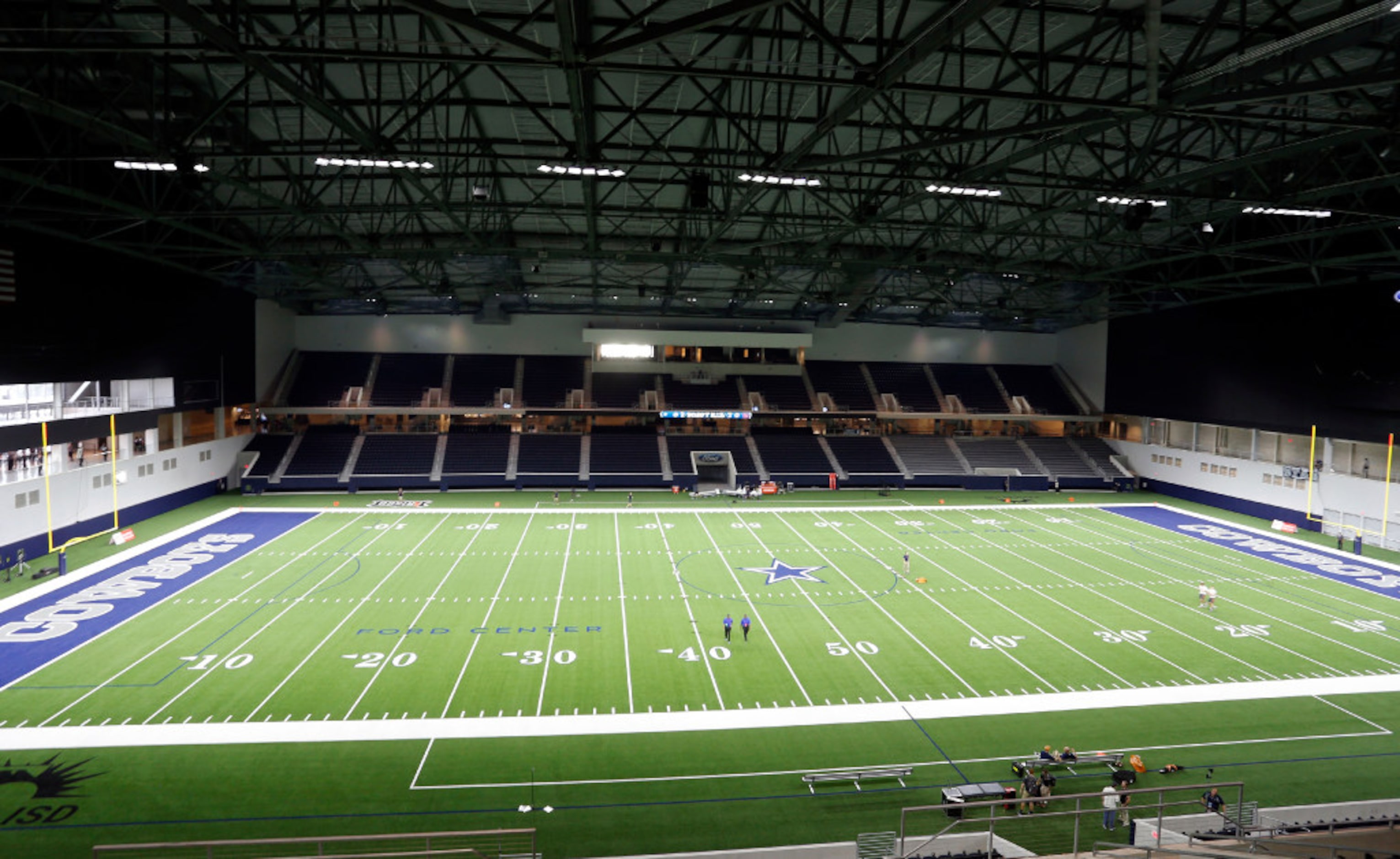 This is the inside of Ford Center at the Star before the first half of a high school...