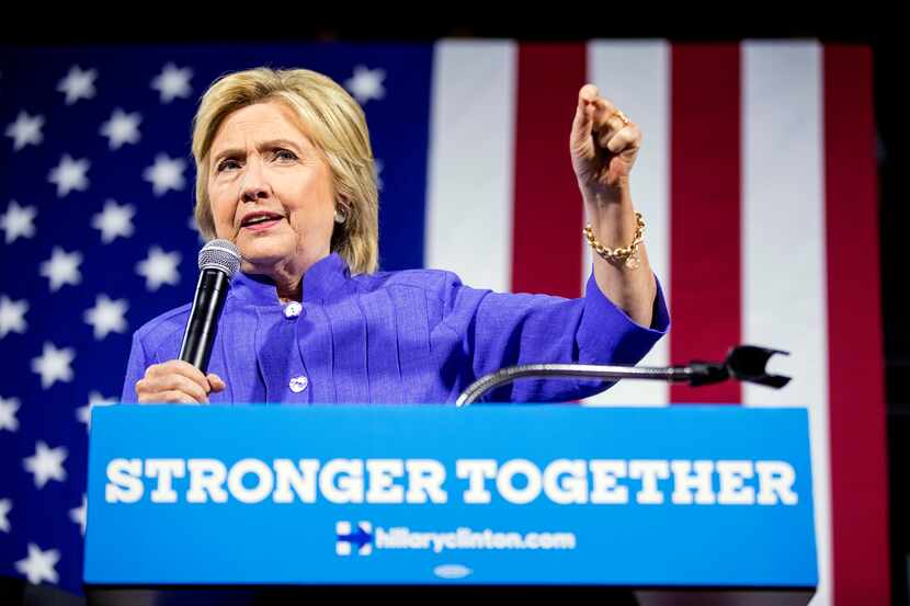 Democratic presidential candidate Hillary Clinton speaks at a rally the University of...