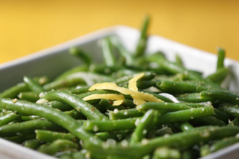 Green Beans with Lemon Zest and Crushed Garlic.