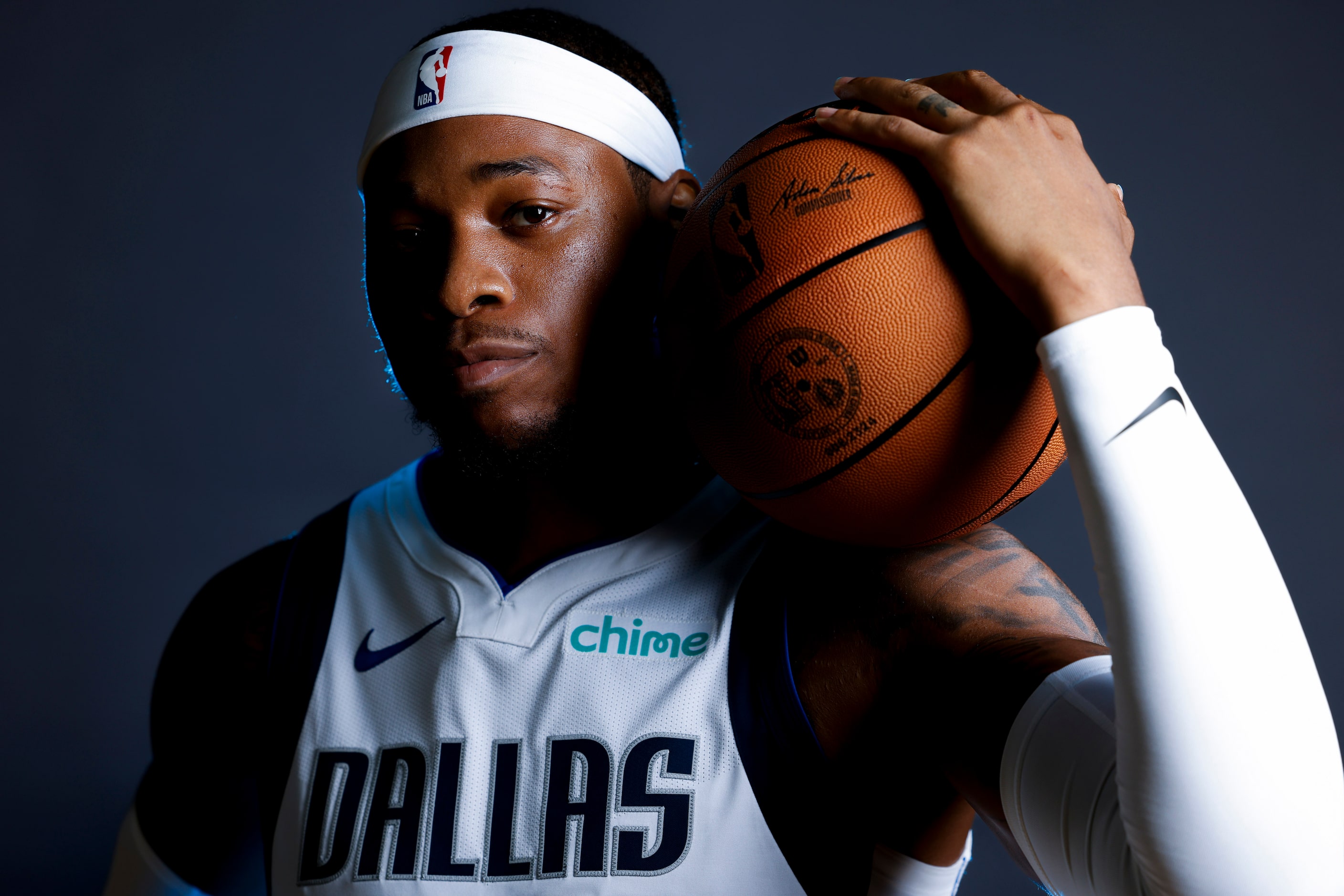 Dallas Mavericks’ Richaun Holmes poses for a photo during the media day on Friday, Sept. 29,...