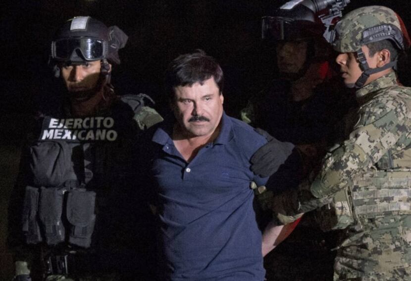  Joaquin "El Chapo" Guzman in the custody of Mexican soldiers on Jan. 8, 2016. (File...
