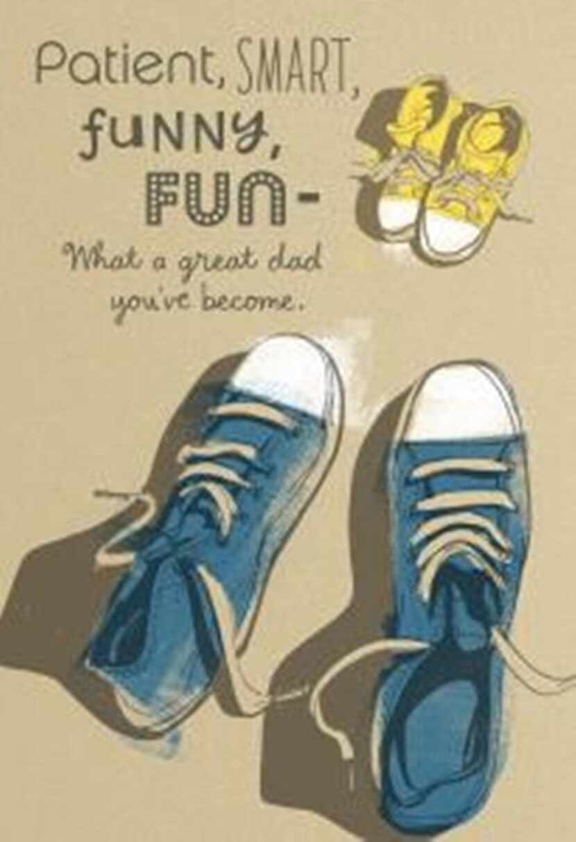  Hallmark card for new Dads. The inside says, "Not at all surprising, by the way. Enjoy your...