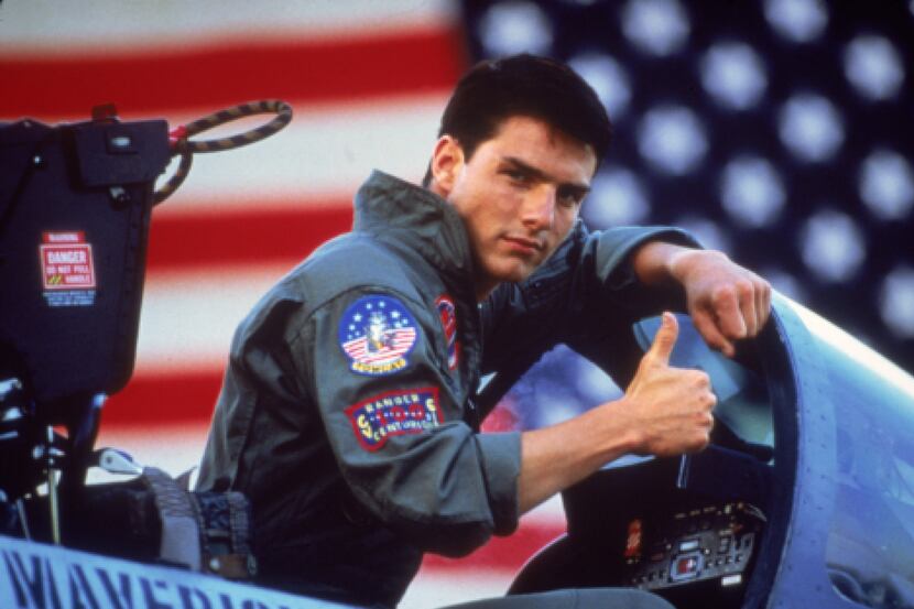 Tom Cruise is shown in a promotional image for the 1986 film, "Top Gun." 
