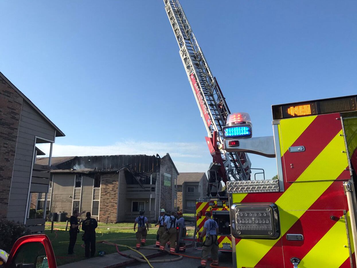 An apartment fire on Running Brook Drive in East Arlington injured four and displaced 25.