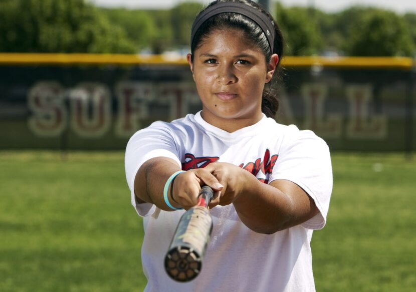 Argyle varsity shortstop Adilen Gonzalez poses for a portrait at Argyle High School  in...