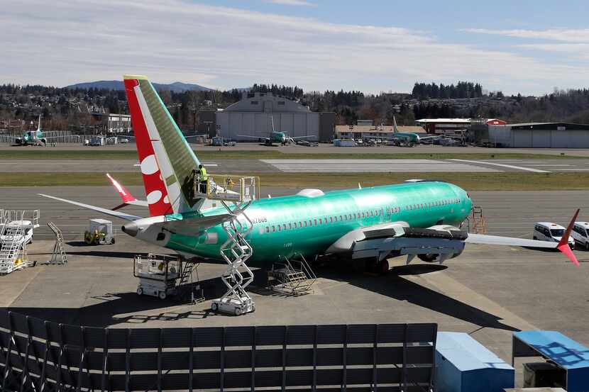 Un avión Boeing 737 Max sale de la fábrica de Boeing en Renton, Washington., en 22 de marzo....