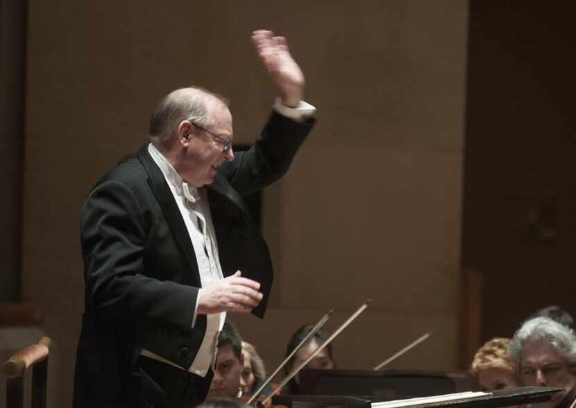 Nicholas McGegan conducts the Dallas Symphony Orchestra on  Jan. 22, 2015. 