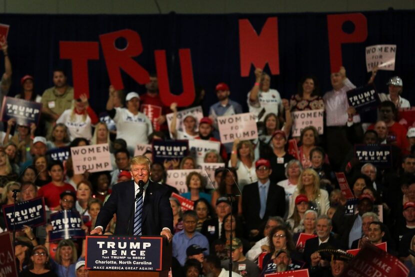 Donald Trump addressed a rally at the Convention Center in Charlotte on Oct. 14.