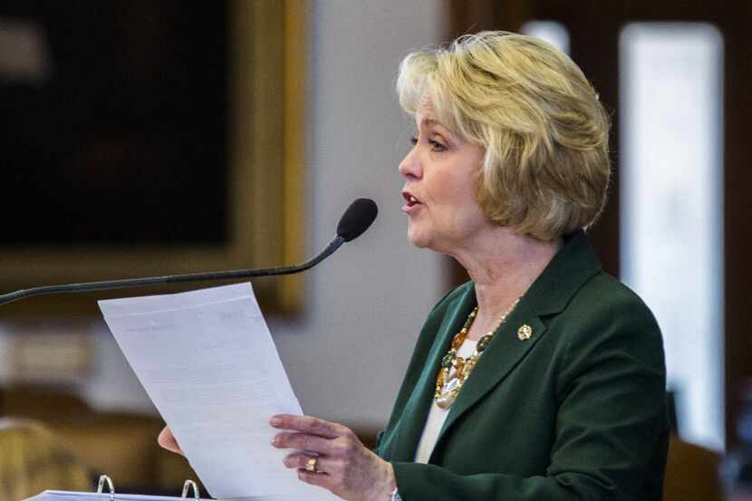 Rep. Cindy Burkett, R-Sunnyvale, talks about HB 3425, legislation that attempted to have the...