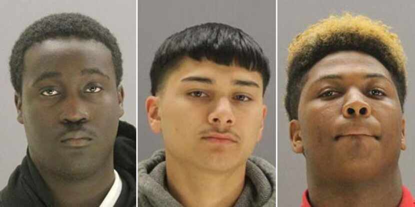 Sylvanus Lanier, Marco Garcia, and Elijah Willis are shown in booking photos made available...