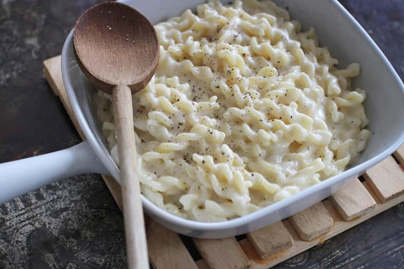 
Mac and cheese is made the classic way with cheddar and Gruyere.
