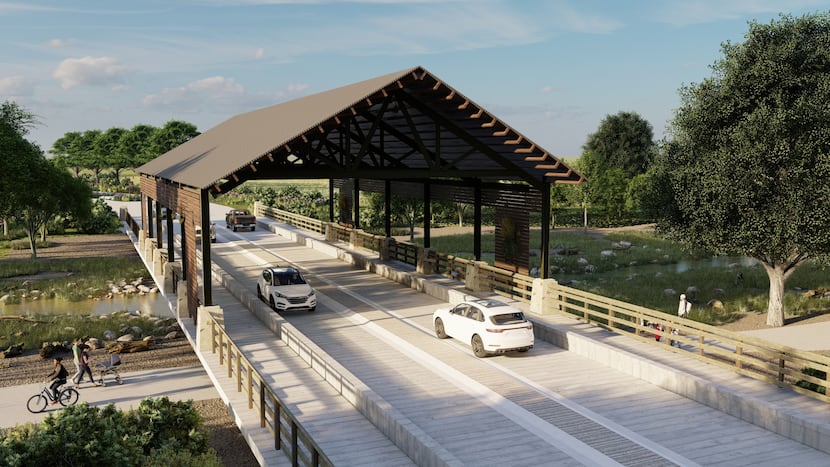 A view looking south at a bridge at Hillwood Communities' Treeline, a planned community of...
