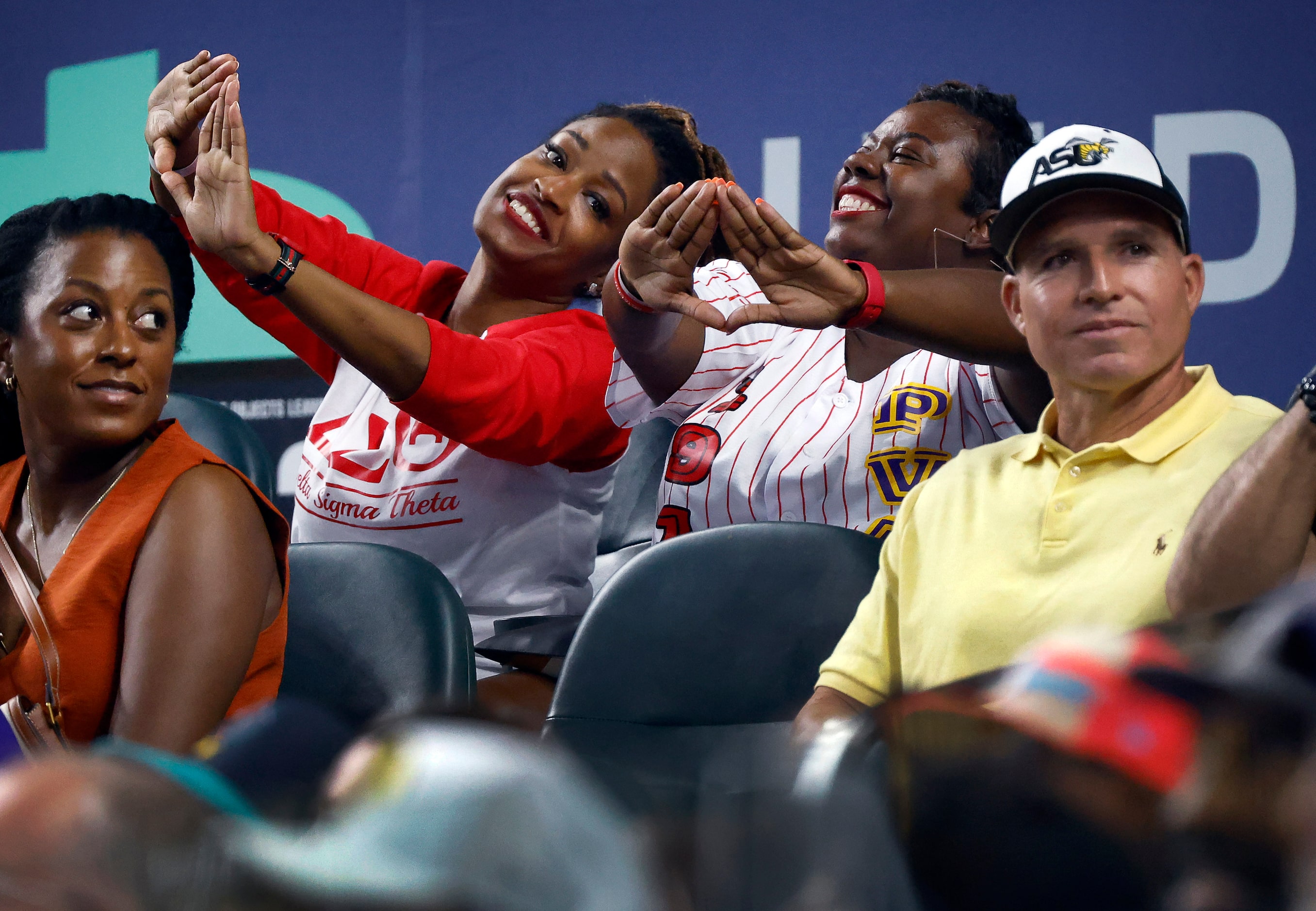 during the inning of the HBCU Swingman Classic baseball game at Globe Life Field in...