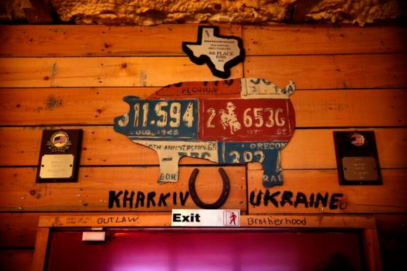 
A host of BBQ competition trophies won by pitmaster and owner Steve Graham are seen above...