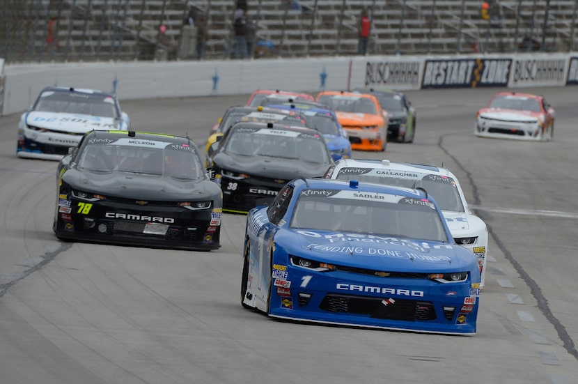 FORT WORTH, TX - APRIL 07:  Elliott Sadler, driver of the #1 OneMain Financial Chevrolet,...