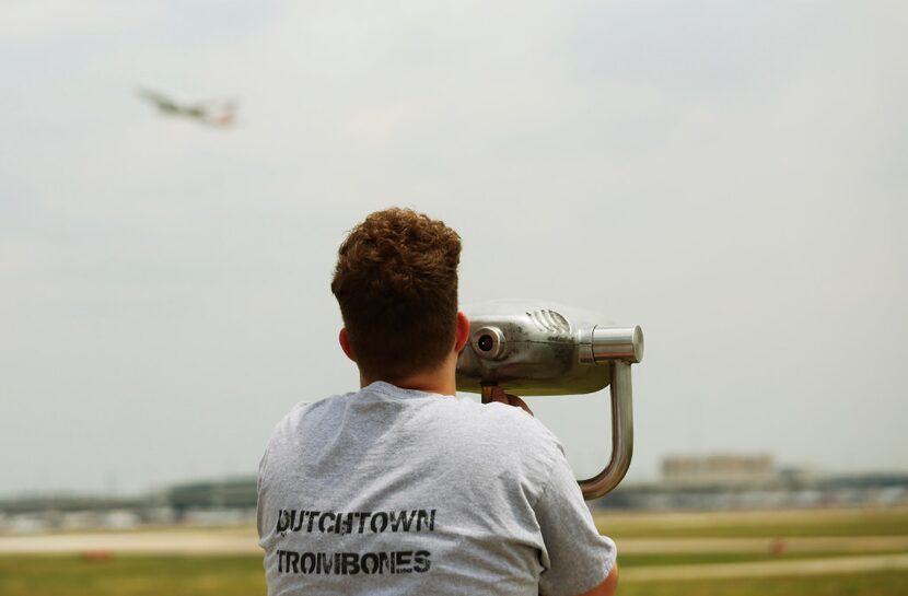 Grapevine resident  Jack Rork watches planes take off Dallas Fort Worth International...