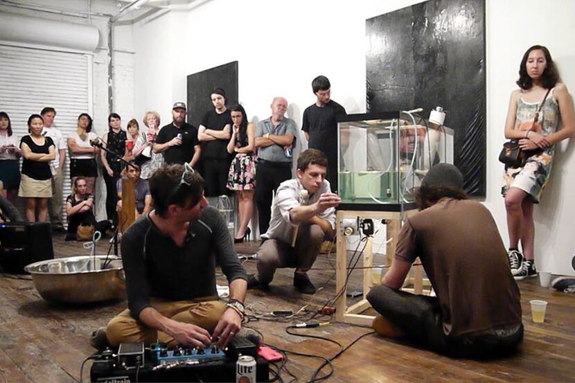  Gregory Ruppe of Dallas does a live sound performance in a Dallas gallery. He is one of...