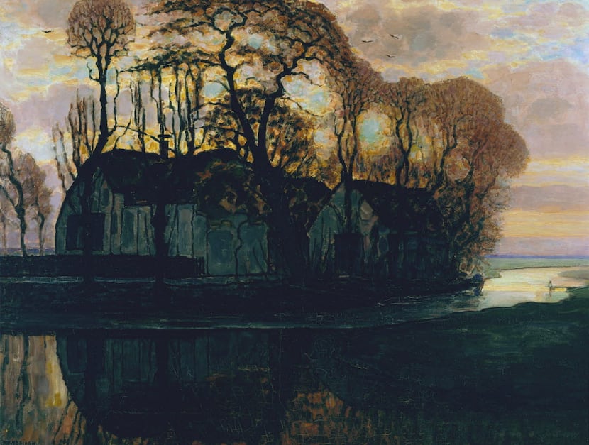 Piet Mondrian Farm Near Duivendrecht, in the Evening, c. 1916 (reprise of a compositional...