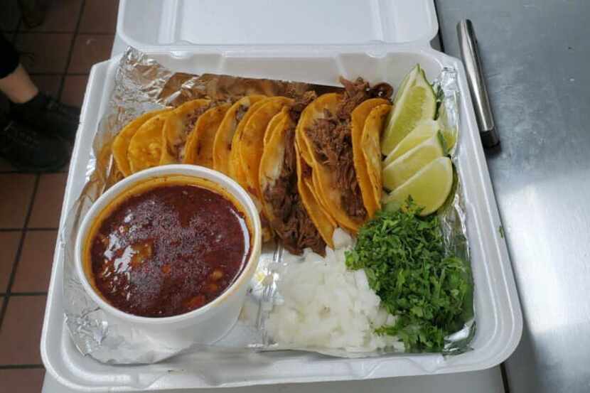 An order of tacos from Ixta-Tacos is pictured.