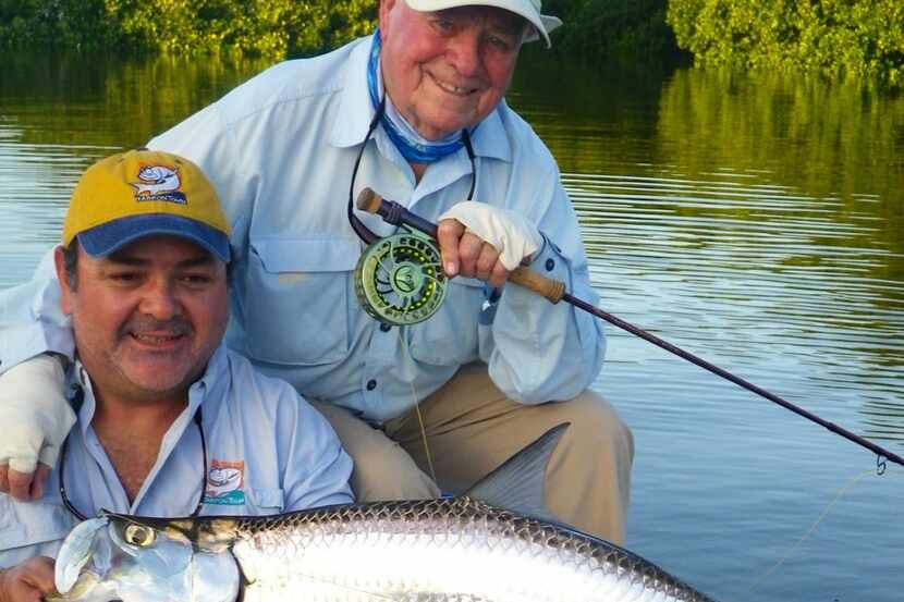 In January, Lefty Kreh (right), shown here with his fishing outfitter Raul Castenada, used a...