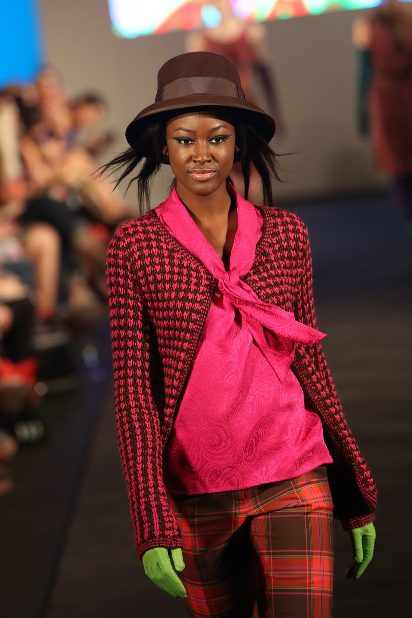 Model on the runway for Billy Reid during Fashion's Night Out at Highland Park Village with...