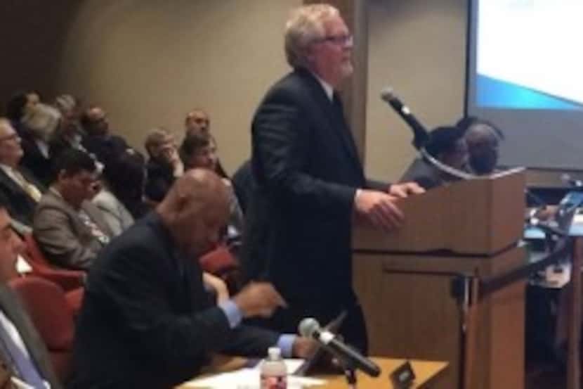  Ken Nolan, Dallas Central Appraisal District's chief appraiser, addresses the county...