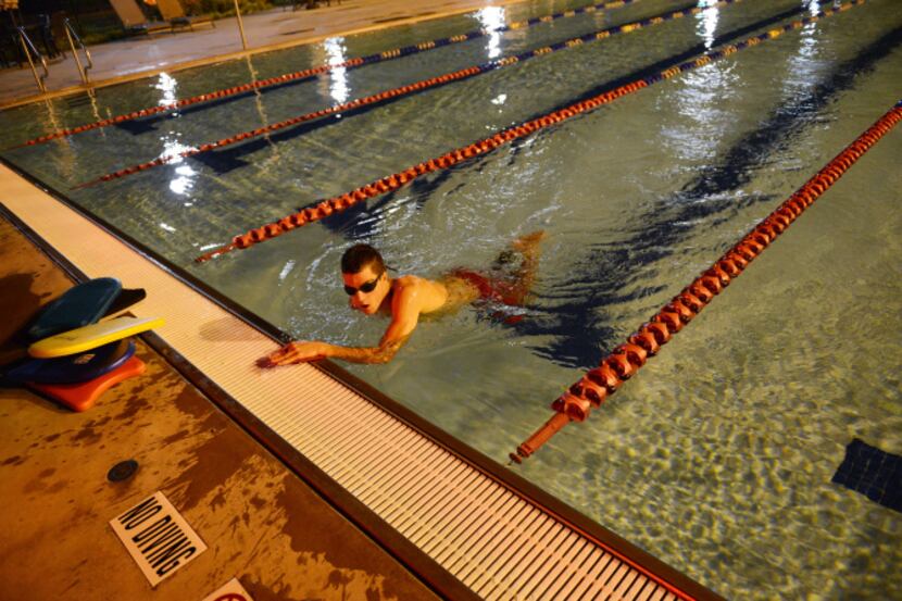 Jeremy Cerf, a senior at Frisco Liberty High School, practices at the Cooper Fitness Center...