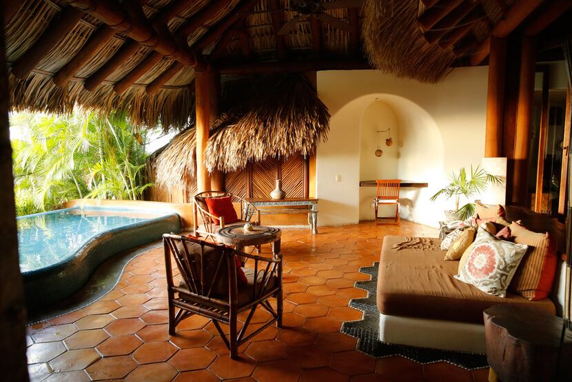 Suites at the Amuleto hotel in Zihuatanejo, Mexico, are nicely appointed, with plenty of...