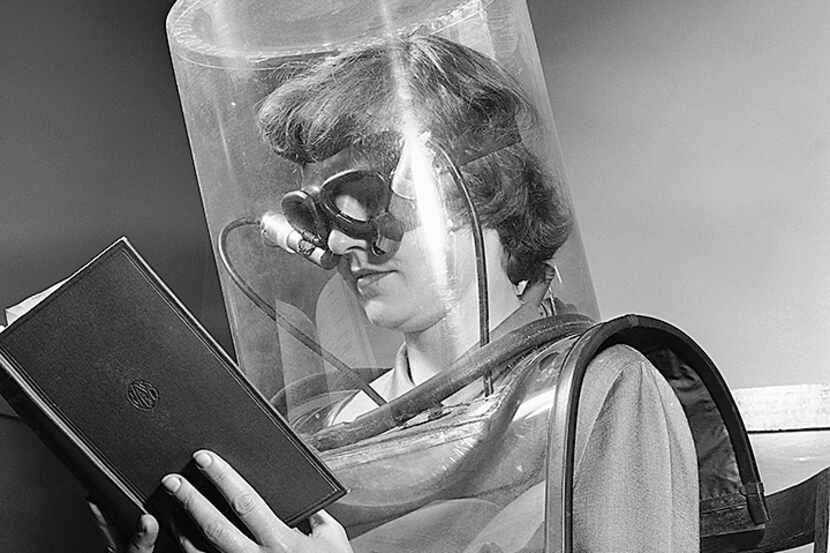  Betty Cook, a lab assistant at the Stanford Research Institute, is shown taking a "blink...
