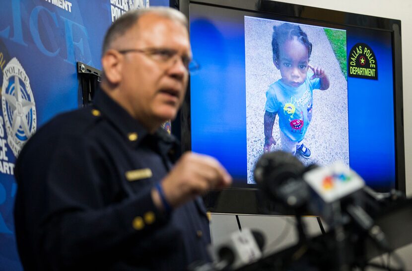 Major Max Geron, acting assistant chief for the Crimes Against Persons division, speaks to...