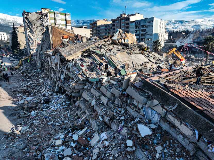 Foto aérea que muestra la destrucción en Kahramanmaras, sur de Turquía, el miércoles 8 de...