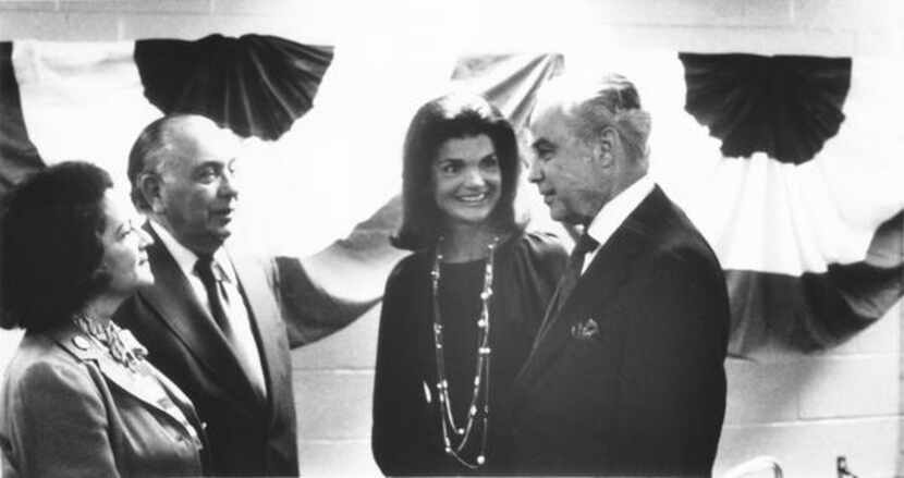 
Mayor Richard J. Daley (LEFT), an important Strauss ally in the Democratic Party, and...