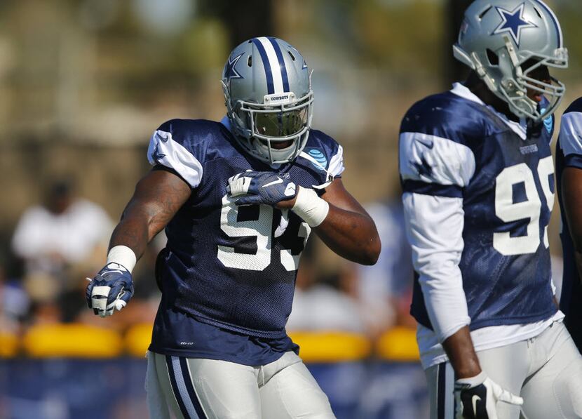 Happy to be back on the field playing with his teammates, Dallas Cowboys defensive end...
