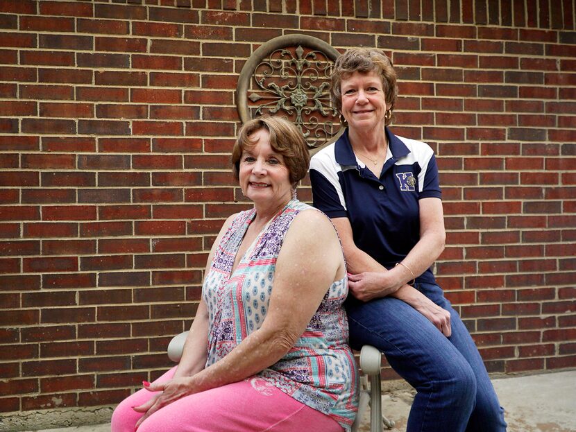 Deborah Gatzke, left, and Patti Tavlian, both of Keller, got involved in a fundraiser in...