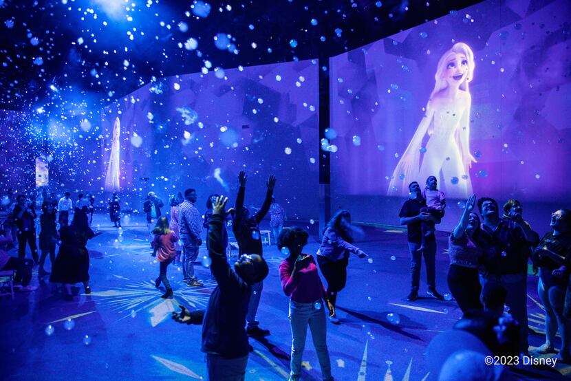 The Immersive Disney Animation exhibit features the Gazillion Bubbles experience.